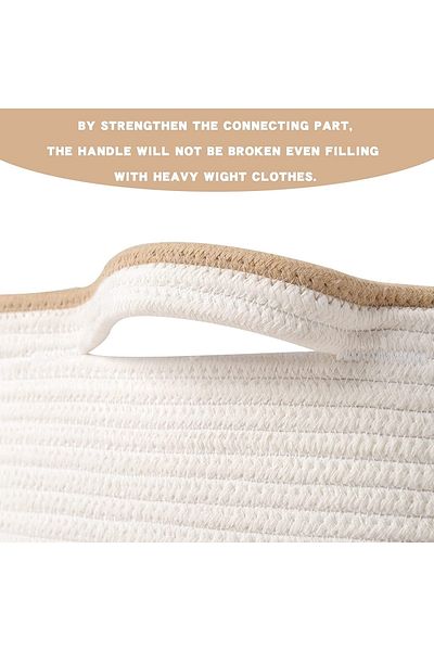 MaVaux 45X35 Jute Cotton Large Size Basket - Blanket, Toy Basket