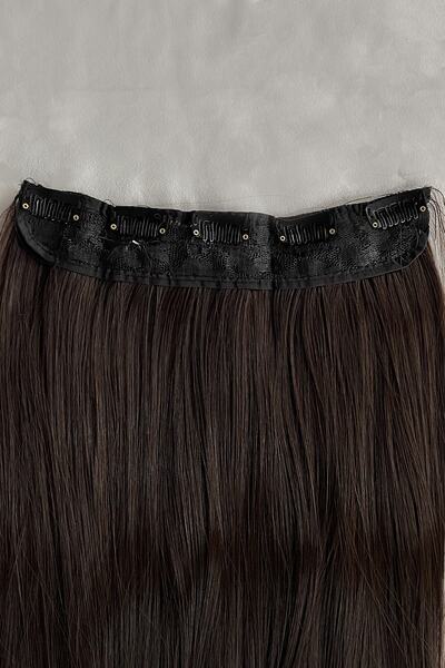 TAKIŞTIR Ανθεκτικό στη θερμότητα Half Moon Hair Snap / ίσιο / Σκούρο καστανί / 70cm / 140gr (Duygu)