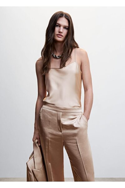 MANGO Woman Saten Dantel Bluz