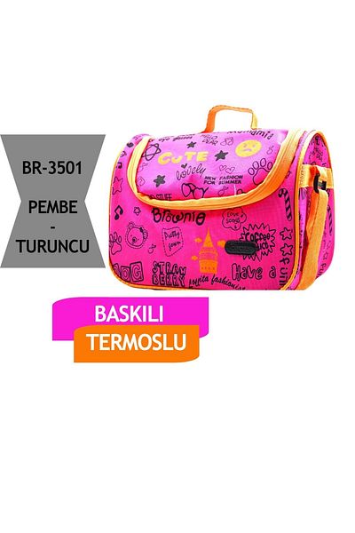 Brons Τυπωμένο Thermos Pink Br-3501