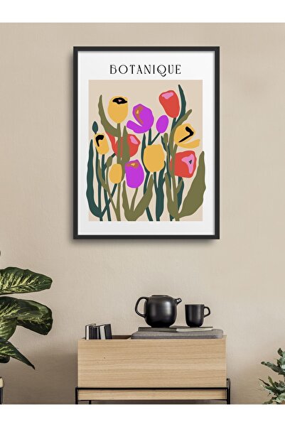 HOMEPACK لوحة باقة زهور تجريدية بإطار واحد مقاس 30 × 40 سم 40 × 60 سم إطار خش...