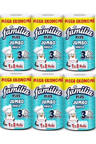 Familia Plus Jumbo Towel 1=3 Rolls 6 Pieces