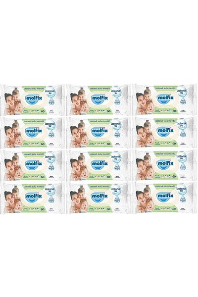 Molfix Isotonic Fresh Cleaning Set of 12 - 60 Sheets with Plastic Cover