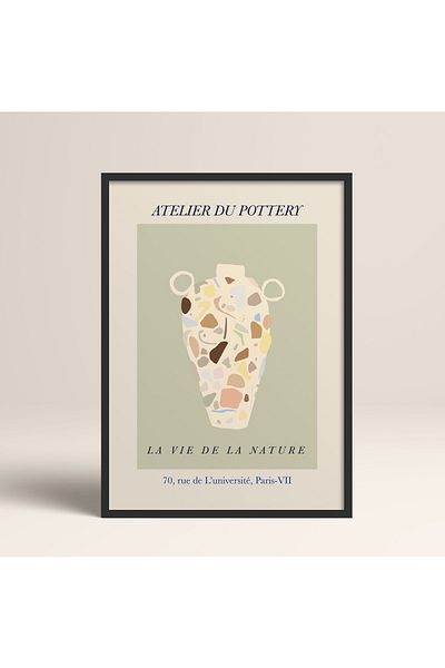 HOMEPACK Pictură cu rame din lemn negru Poster înrămat Decor artistic modern de perete (ABSTRACT01-BLACK-40X60)