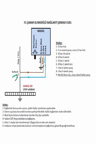 ERAKS CAR ACCESORIES 9 Modlu Canbuslu Stop 3.stop F1 Modülü-