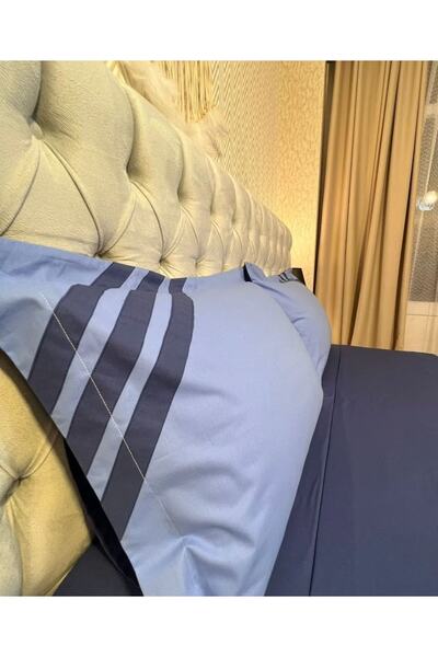 calinahome غطاء وسادة منقوش باللون الأزرق الداكن