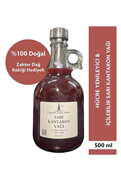 Organik Sepet Pazarı Sarı Kantaron Yağı 500 ml Cam Şişe