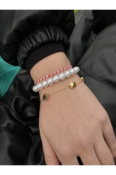 Fiamoss Oyster Detailed Martenchia Bracelet with Pearls