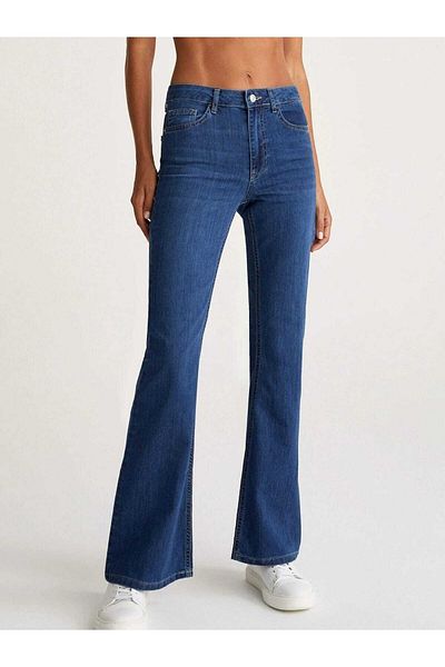 geenz manifacture Ngbutika Ισπανικό ψηλόμεσο Lycra Blue Jeans Παντελόνι