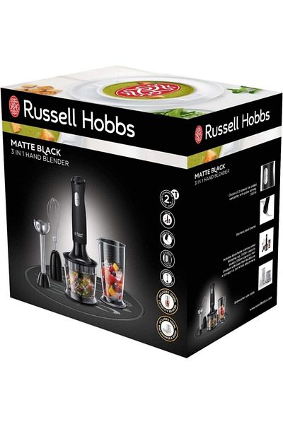 RUSSELL HOBBS 24702-56 مجموعة خلاط يدوي أسود غير لامع