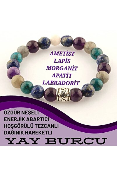 GİZEMLİ DOĞAL TAŞ Yay Burcu Bilekliği Para Sağlık Başarı Şans Cesaret Özgüven...