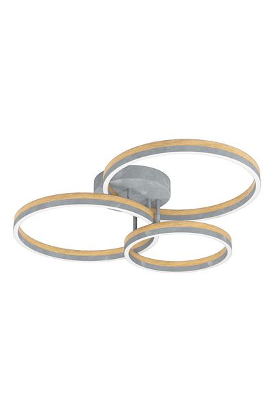 Eglo 39895 Indoor "Women'S" Grey & Brown Steel & Wood Led Ceiling Lamp - Ip20 Max: 1X12