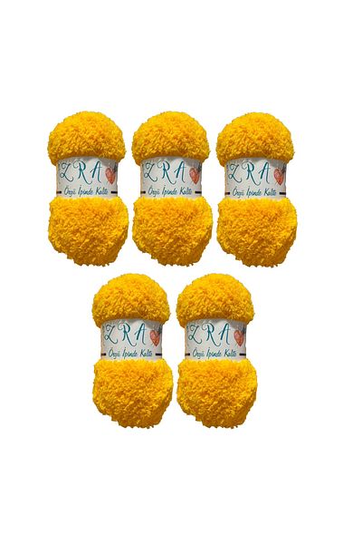 Azra Mother's Lamb Soft Quality Hand Knitting Thread 5 Pieces 100 gr 100 Mt Color: Yellow