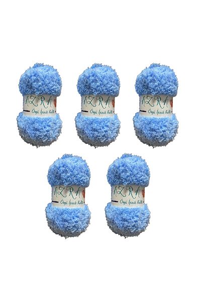 Azra Mother's Lamb Soft Quality Hand Knitting Thread 5 Pieces 100 gr 100 Mt Color: Baby Blue