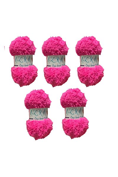 Azra Mother's Lamb Soft Quality Hand Knitting Thread 5 Pieces 100 gr 100 Mt Color: Fuchsia