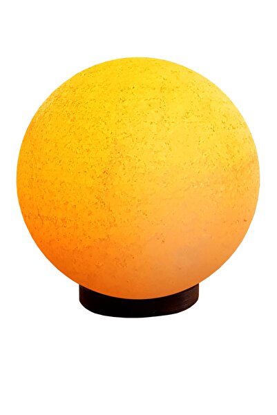 Zencefil Organik Çankırı Kaya Tuz Lambası Küre Modeli Kaya Tuzu Lambası Beyaz Tuzdan Yaklaşık 4 Kg. Tuz Lamba