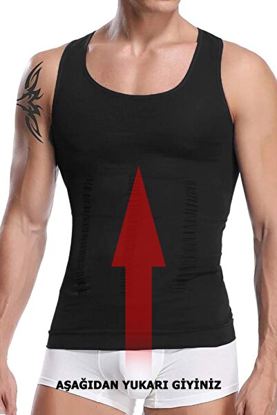 TangModa Black Men's Corset Athlete - Waist Corset, Lifting 2 Size Slimming