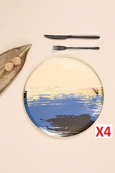 Porland Dash Flat Serving Plate 27cm Set of 4 04alm007795