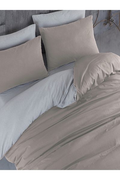 NANOSOFT Duvet Cover Set Single Beige-grey