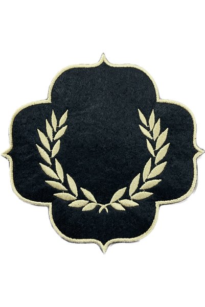 AYNAKIŞÇEYİZ 6-Piece Wreath Patterned Embroidery Felt Coffee Side Presentation Napkin