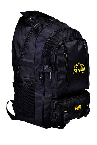 Fiyaka St-03 Mountaineer Αδιάβροχη τσάντα κάμπινγκ πολλαπλών τμημάτων Travel Mountaineer Bag Backpack Μαύρο
