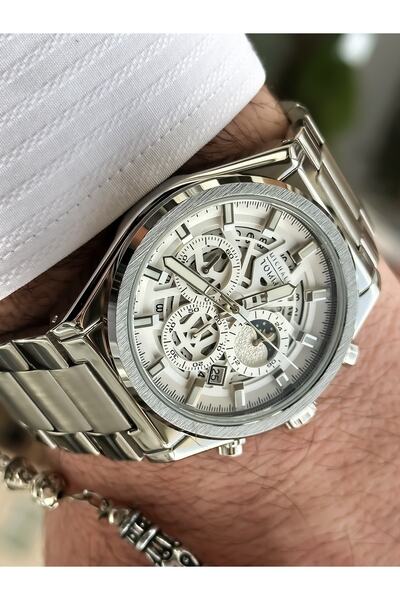 MICHAEL TOMMY Marka 3 Atm Gümüş Renk Çelik Kordon Lüx Erkek Kolsaat Bileklik ,tespih