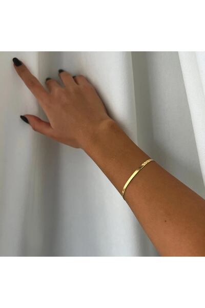 Owentis سوار سلسلة إيطالية من الفولاذ الذهبي - لا يبهت -