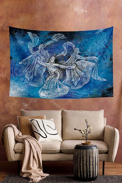 Vagonik Model etnic tibetan Thangka budist și mandala covor boem de perete 140x100 cm-70x100 cm
