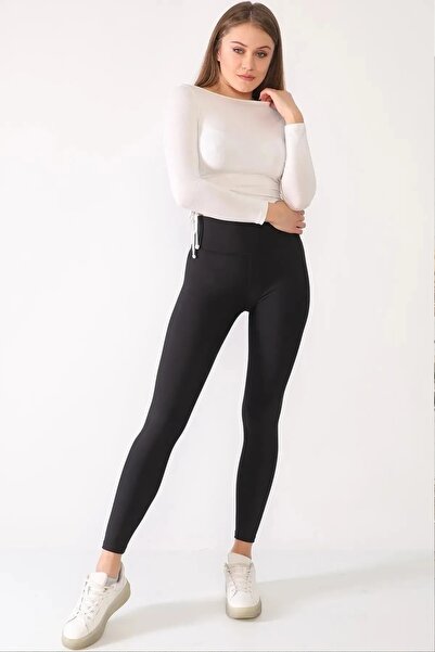 Swana الجوارب النسائية السوداء عالية الخصر النسيج الغوص