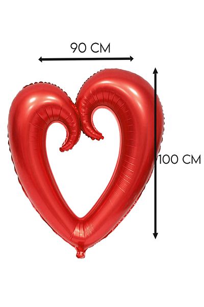 Parti dolabı 1 Piece Hollow Red Heart Foil Balloon Romantic Marriage Proposal Surprise for Lover 100 Cm