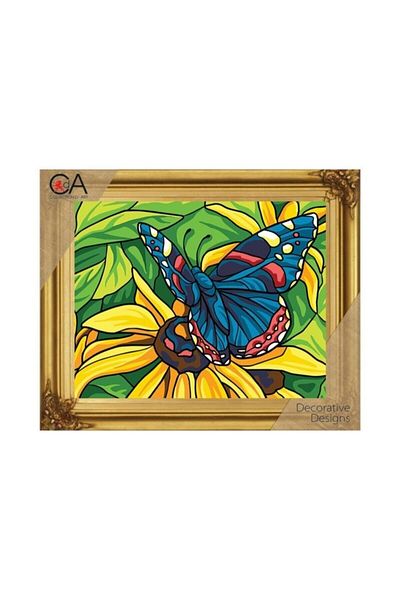 collection d'art Tapestry Kit Including Rope and Needle 22 X 30 Cm Butterfly 6330