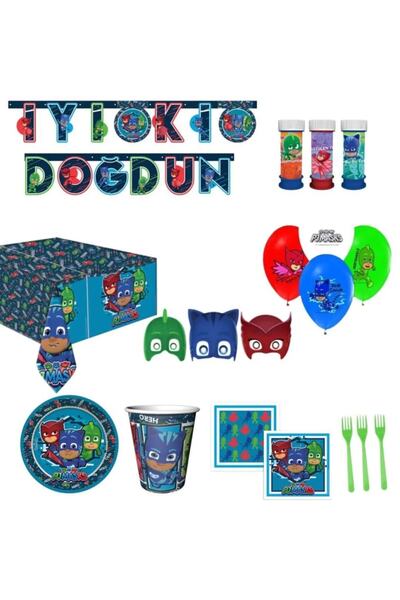 Happyland Pijamaskeliler Pj Masks Parti Seti 8 Kişilik 3 Lü Maskeli Set