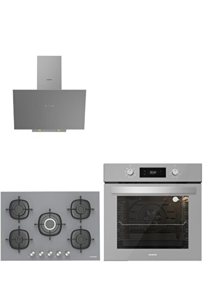 Silverline 3'lü Ankastre Set (bo6504s01-3481 Gri 3-cs5622s01)