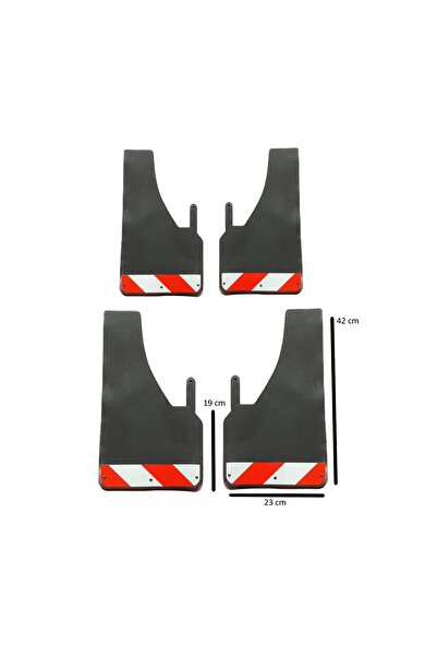 MKM Renault Master Fosforlu Kırmızı-beyaz Renkli 4'lü Paçalık Çamurluk Tozluk