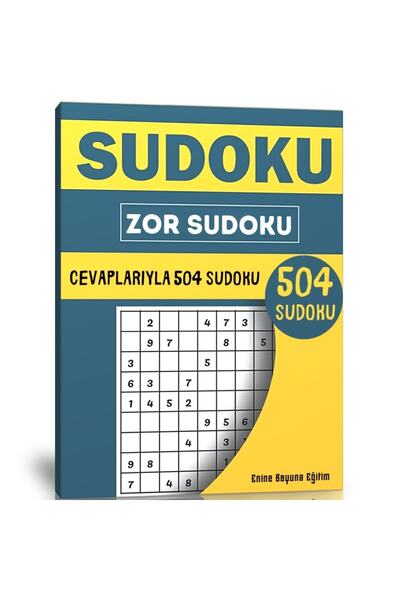 Enine Boyuna Eğitim Zor Sudoku Kitabı