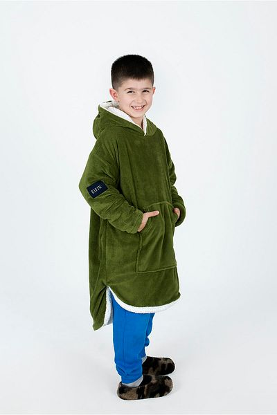 EIFIN Children's Double Layer Welsoft Oversize Wearable Blanket Poncho Unisex Hooded Sweatshirt
