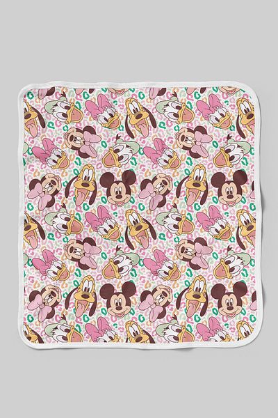 Tuğba Kuğu Organic Double Face Printed Baby Blanket - Cartoon Series - Minnie And Friends Pattern