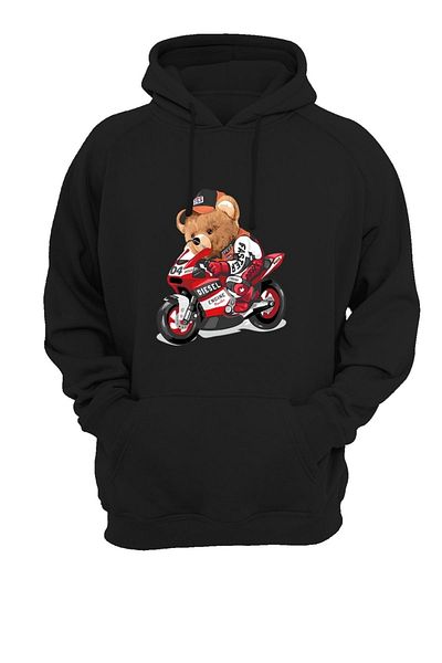 WİDİ Teddy Bear Printed Black Sweatshirt
