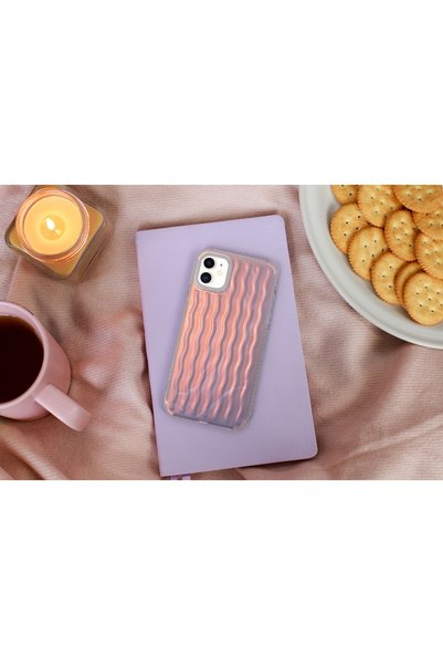 Miscase غطاء مموج بألوان قوس قزح ثلاثي الأبعاد متوافق مع هاتف Iphone 13 Pro Max