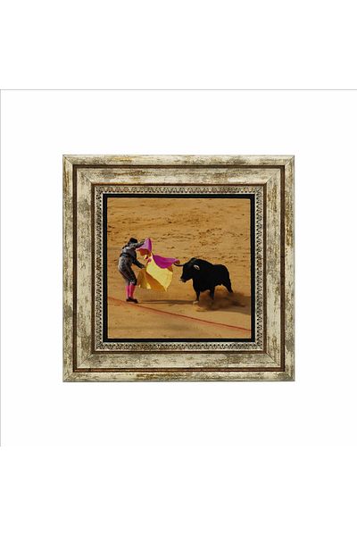 BAKSEPETE Spain Bullfighting Printed Natural Stone Painting 25Cmx25Cmkrg-064