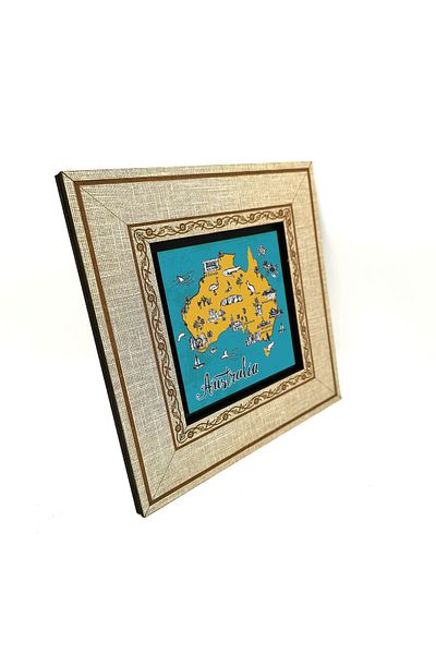 BAKSEPETE Pictură cu cadru MDF imprimat cu simboluri australiene 20cmx20 cm Krg-065