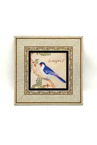 Sadrazam Tablou cu cadru MDF imprimat Istanbul Bird 20cmx20 Cm Krt-068