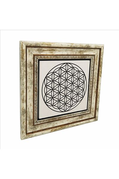 Sadrazam Pictură cu piatră naturală imprimată Floarea Vieții 25cmx25cm Kd-109