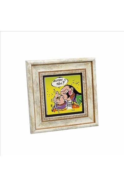BAKSEPETE Haagse Harry Dutch Cartoon Printed Natural Stone Painting - 20Cmx20Cm Krg-044