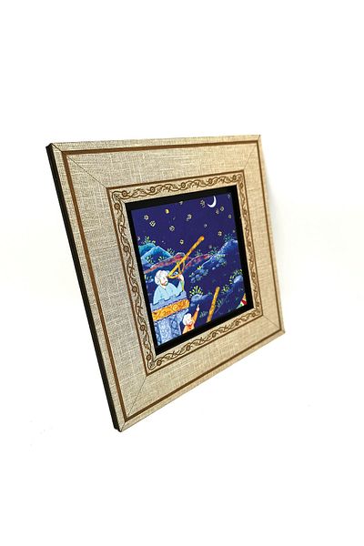 Sadrazam Tablou otoman Munecim în cadru MDF imprimat 20cmx20 Cm Krt-121
