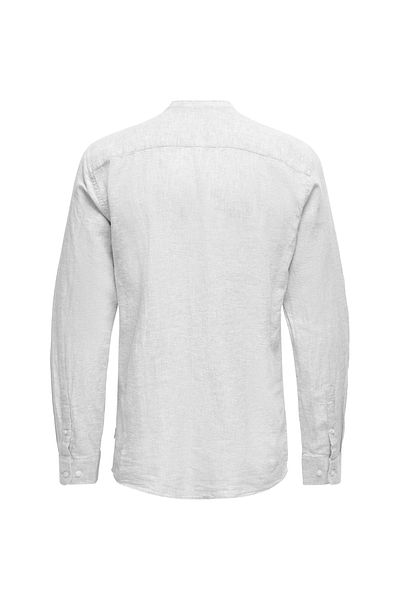 Only & Sons Men's White Solid Linen Noos Shirt -22019173-w