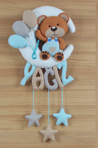 Renkli Hayallerim Yağız Isimli Aydede Ayıcık Bebek Ve Hastane Odası Kapı Süsü