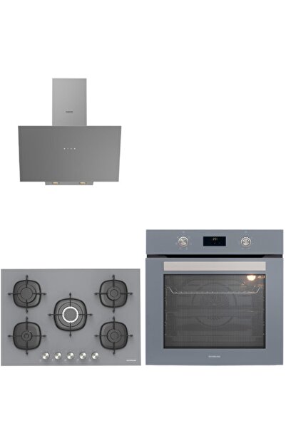 Silverline 3'lü Ankastre Set (bo6502s02-3481 Gri 3-cs5622s01)