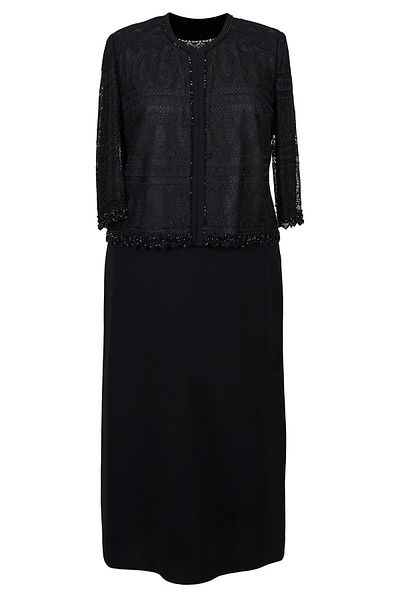 SpringStore Large Size Evening Dress Set with Black Laced Skirt