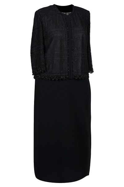 SpringStore Large Size Evening Dress Set with Black Laced Skirt